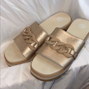Yellow Box Metallic Gold Chain Sandals